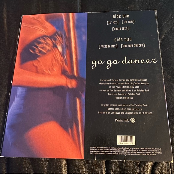 Carmen Electra "Go Go Dancer" 12inch Vinyl Record Paisley Park Records 1992 - Picture 2 of 4